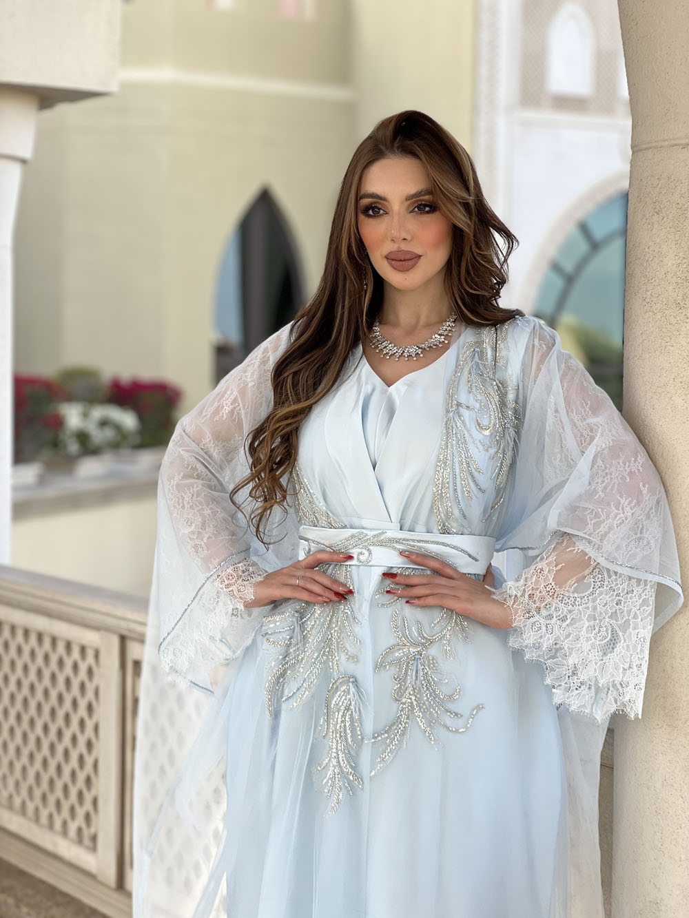 Sky blue Kaftan|JALABIYA