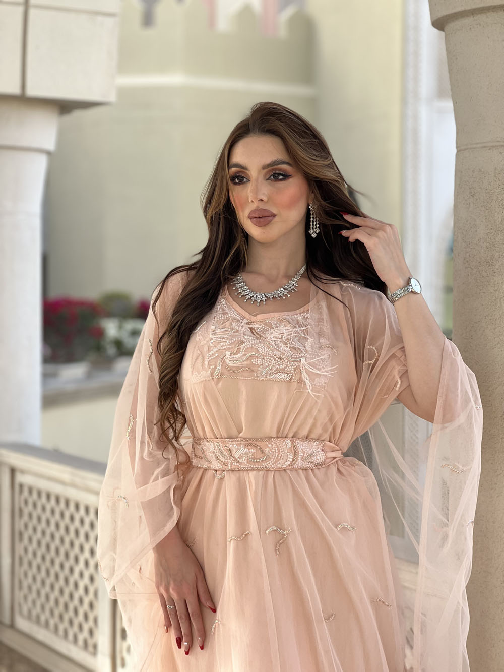 Light Peach Kaftan | JALABIYA